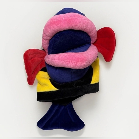 Vintage 1997 The Manhattan Toy Company Multi Color F-Lips Fish Hand Puppet Plush - Picture 3 of 5